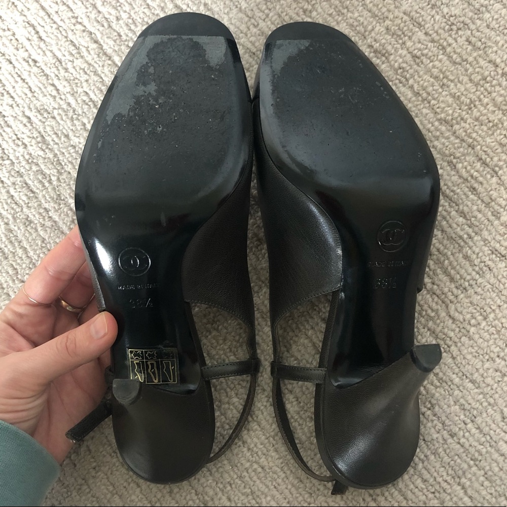 ✨Flash Sale✨Chanel CC Leather Slingback Heel - Picture 4 of 8